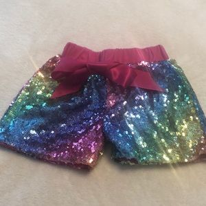 Rainbow sequin shorts